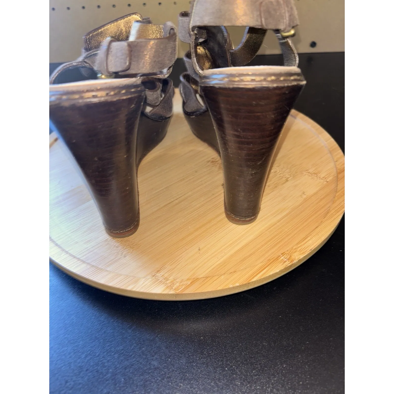 coach mallorie bronze wedge playform size‎ 6.5 leather - Image 6