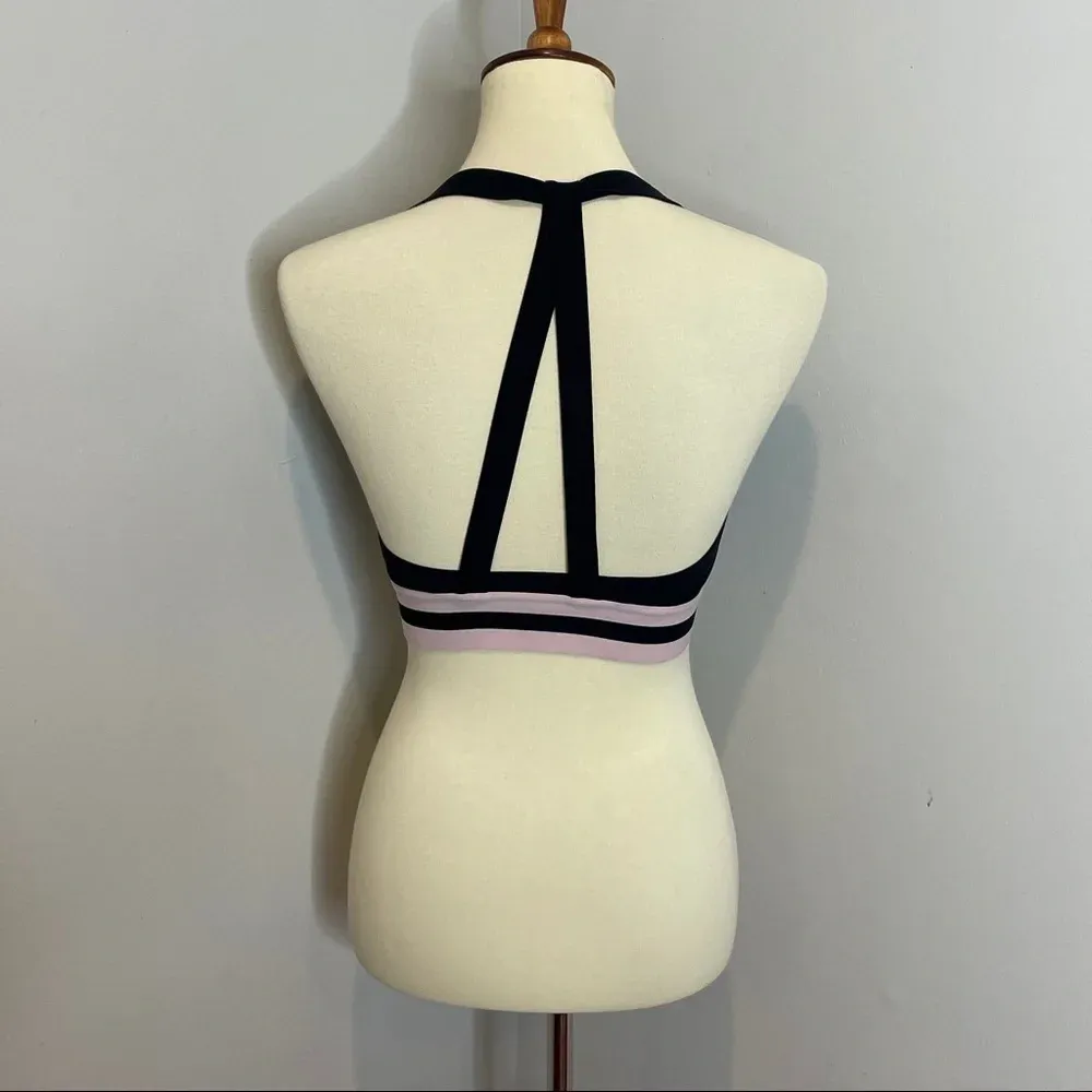 Sweaty Betty‎ Black and Pink Front Zip Bra - Image 3