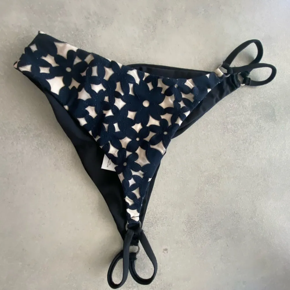 Blue Life Ruched Bikini Bottom With Flowers - Image 6