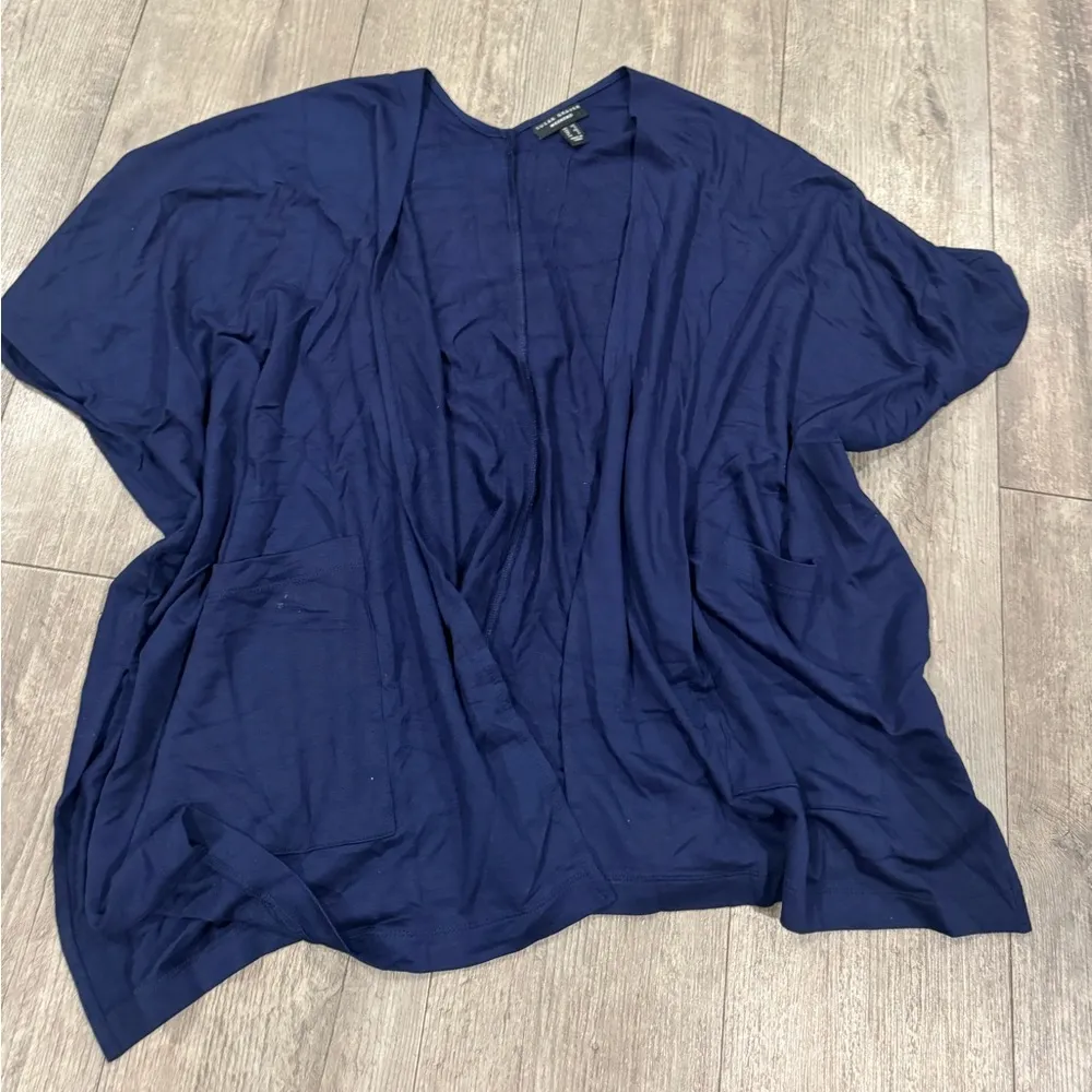 SUSAN GRAVER weekend jersey knit relaxed oversized Elegant Navy cardigan - Image 2