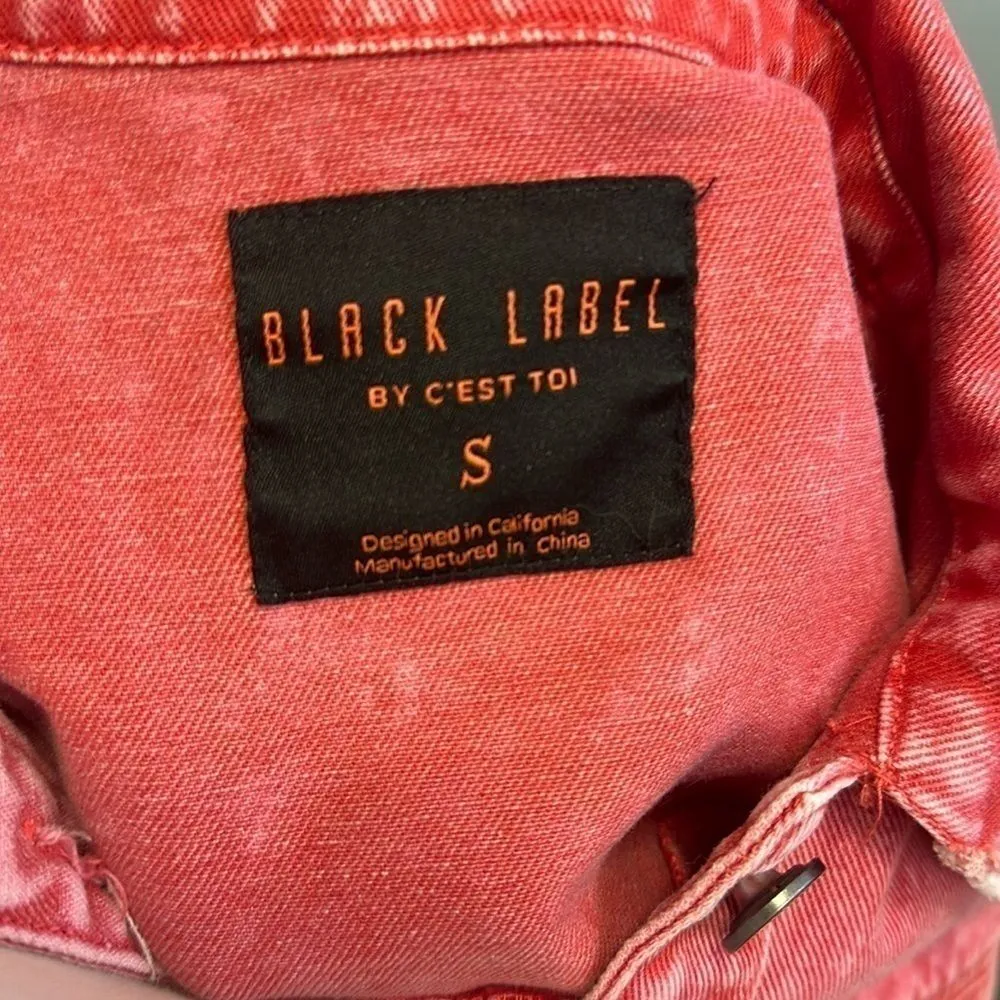 Black Label Pink Acid Wash Spring Light Denim Jacket - Image 6