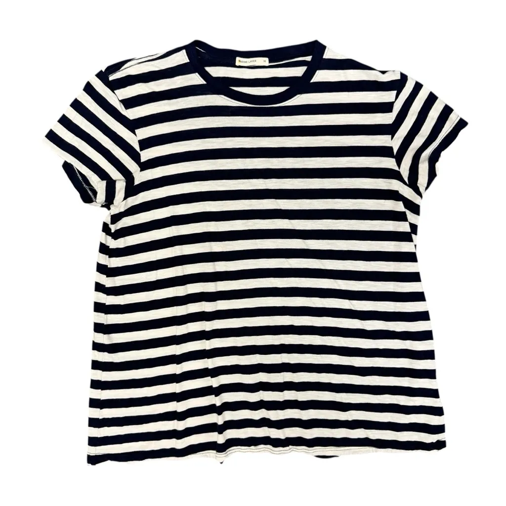 Marine Layer Short Sleeve Striped Ringer T-Shirt Top Shirt Blue White Medium M - Image 5