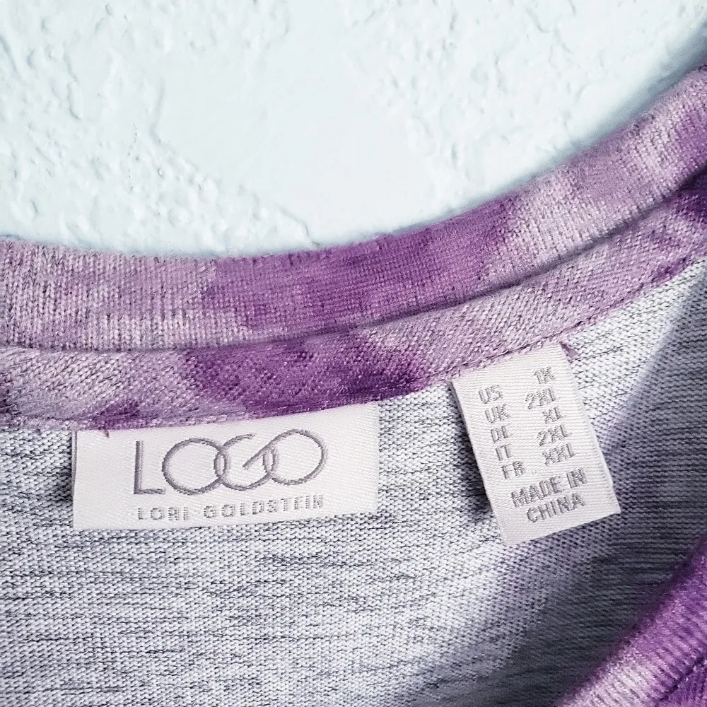 Logo Purple Tie Dye Long Sleeve Maxi Dress - Image 5