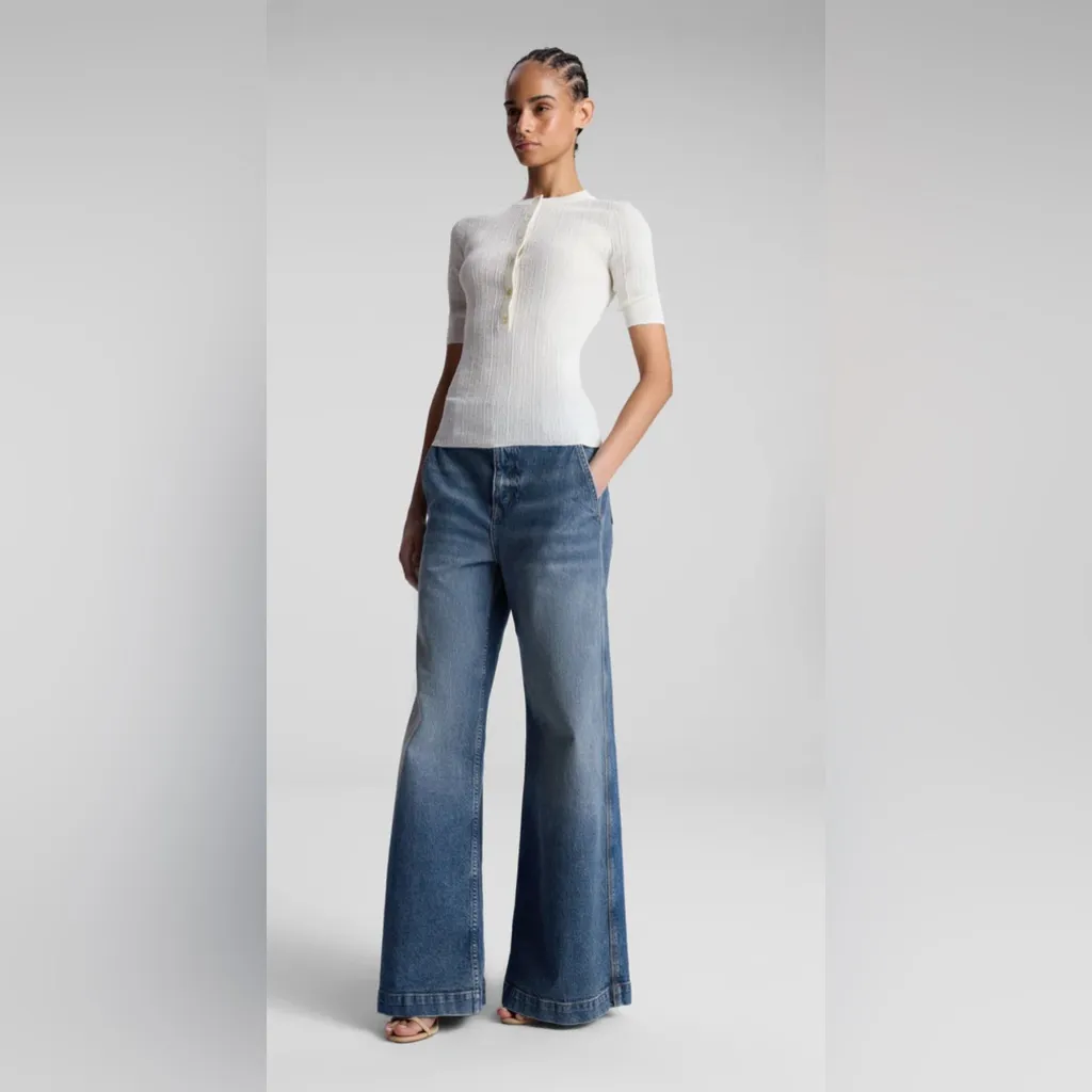 NWT A.L.C. ALC Fisher Fine Cotton Knit Top White Sz Medium‎ $295 - Image 4