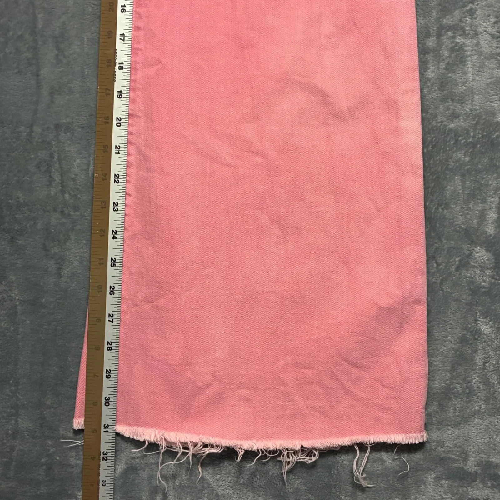 MOTHER Patch Pocket Roller Fray Wash Mauve Glow Wide Leg Jeans Women's 27 Pink - Image 12