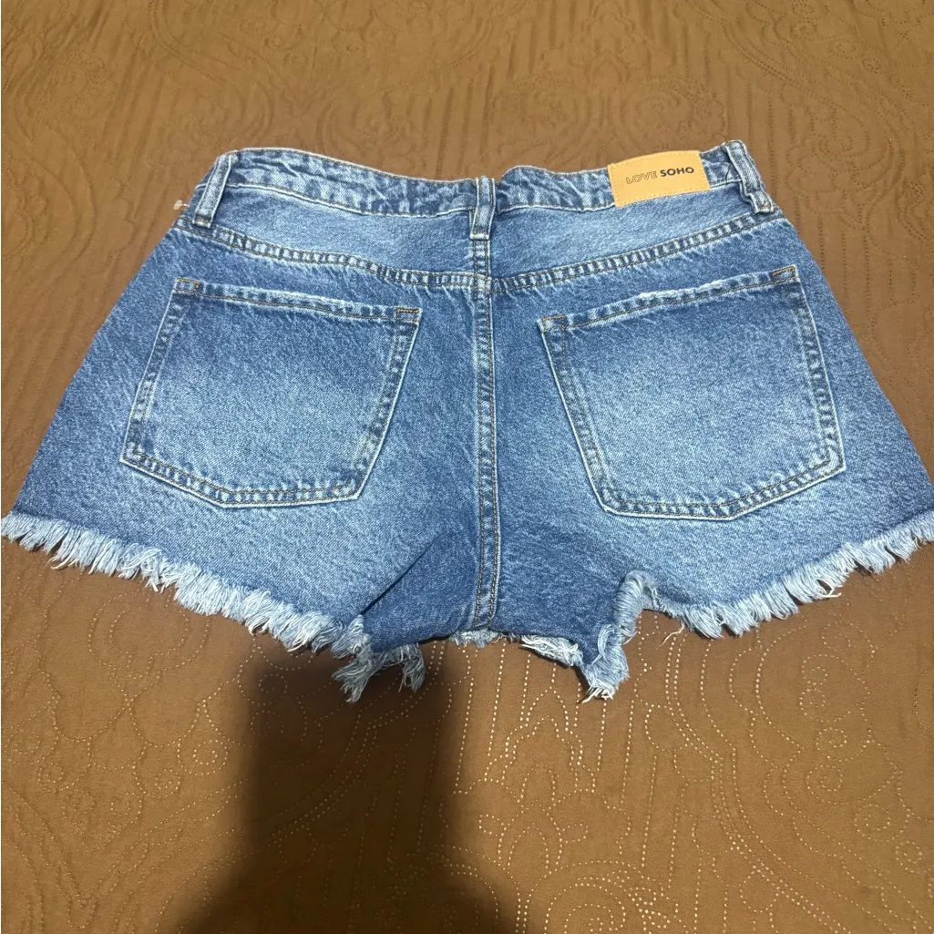 Distressed Blue Jean Shorts Size 9 - Image 2