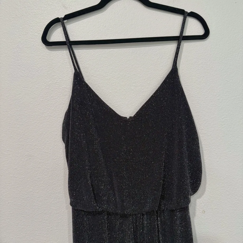Eliza J Black Metallic Spaghetti Strap Blouson Jumpsuit 10 - Image 4