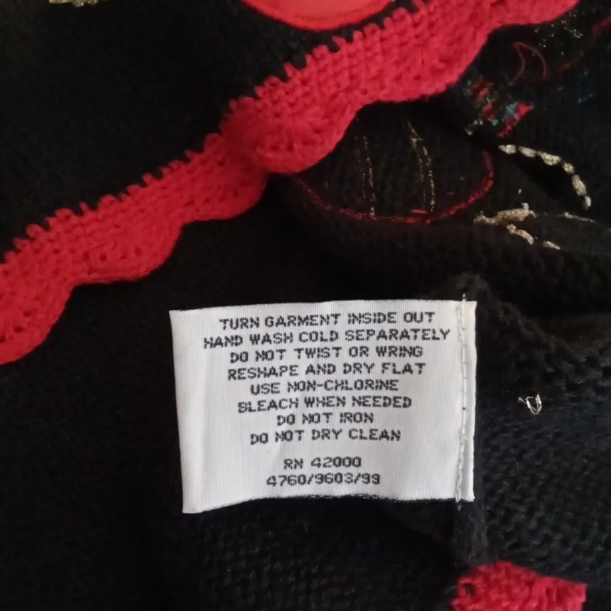 Nutcracker Vintage Holiday Ornament Knit Holiday Womens Sweater Button Small Black - Image 6