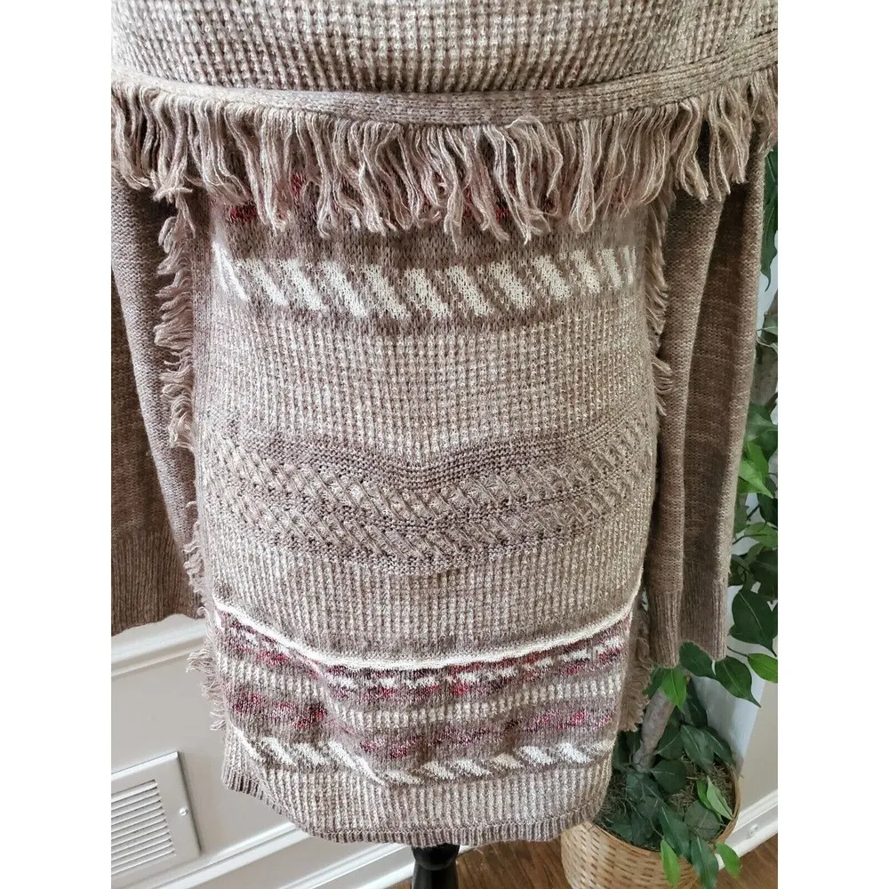 Knox Rose Women's Beige Acrylic Long Sleeve Pullover Knit Sweater Size X-Large - Image 3