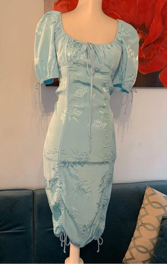 Skylar + Madison oriental baby blue floral Dress Size s small - Image 10