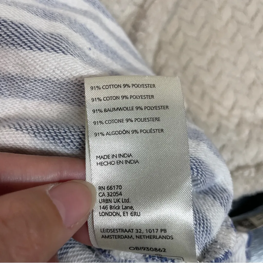 Maeve Anthropologie Long Sleeve Blue Striped Tunic Top Womens Size L - Image 6