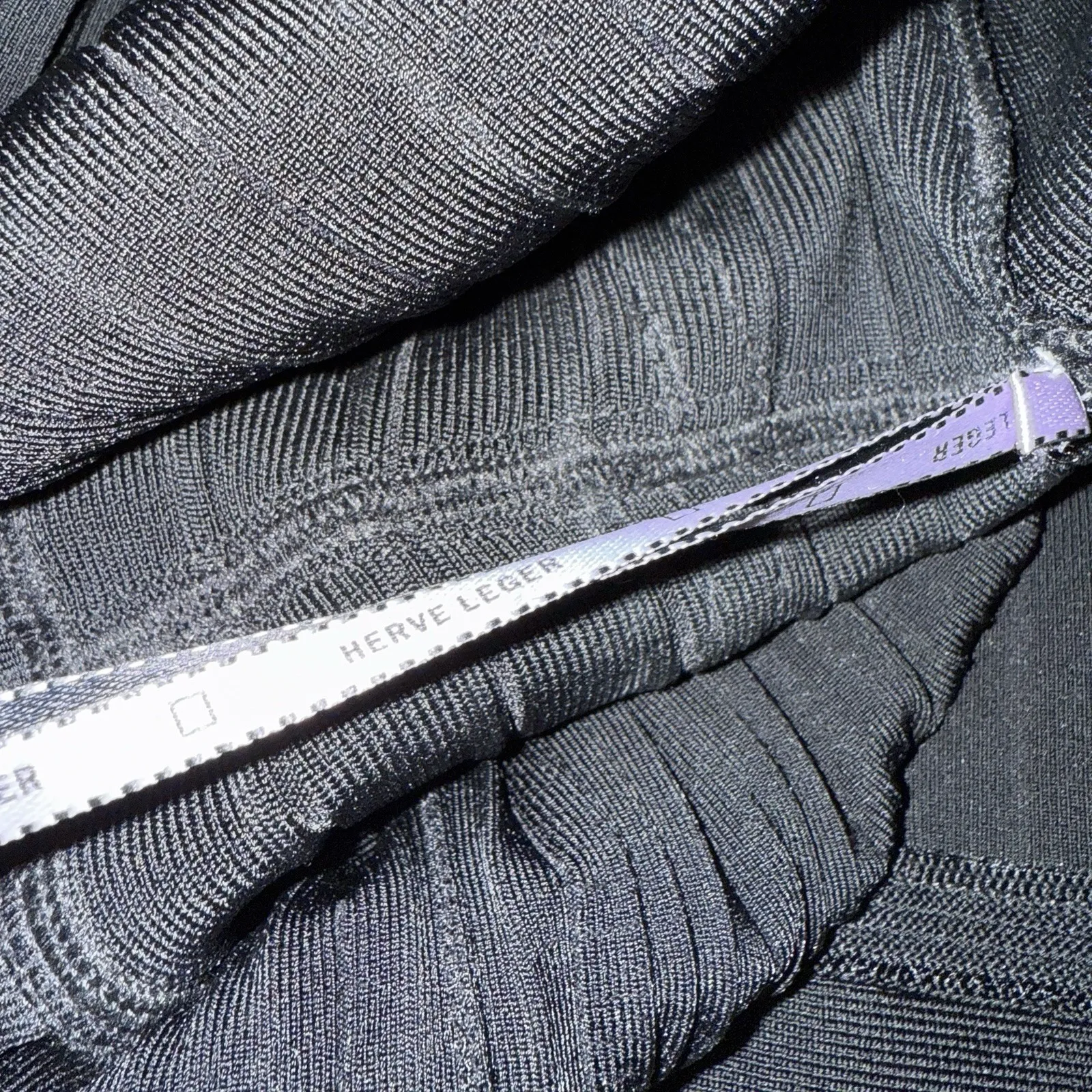 Herve Leger Black Bandage Alena A-Line Lace Trim Skirt - Image 5