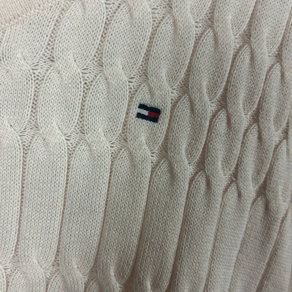 Tommy Hilfiger Light Pink Cable Knit Sweater size L - Image 3