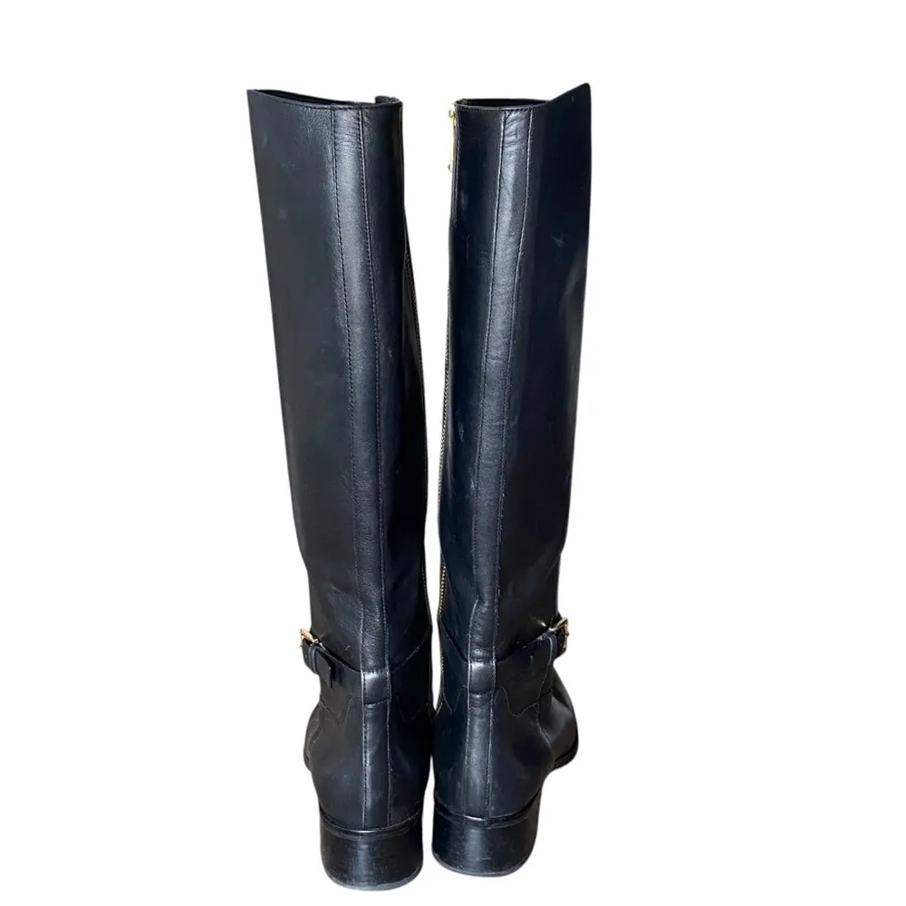 Michael Kors Black Leather Knee High Rising Boots size 8 - Image 8