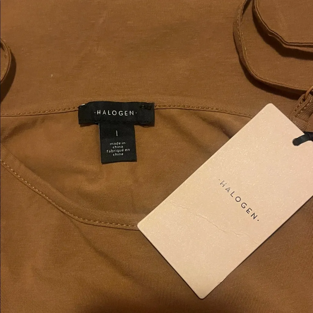 Halogen  Adjustable Strap Tank Top Brown Large - Image 3