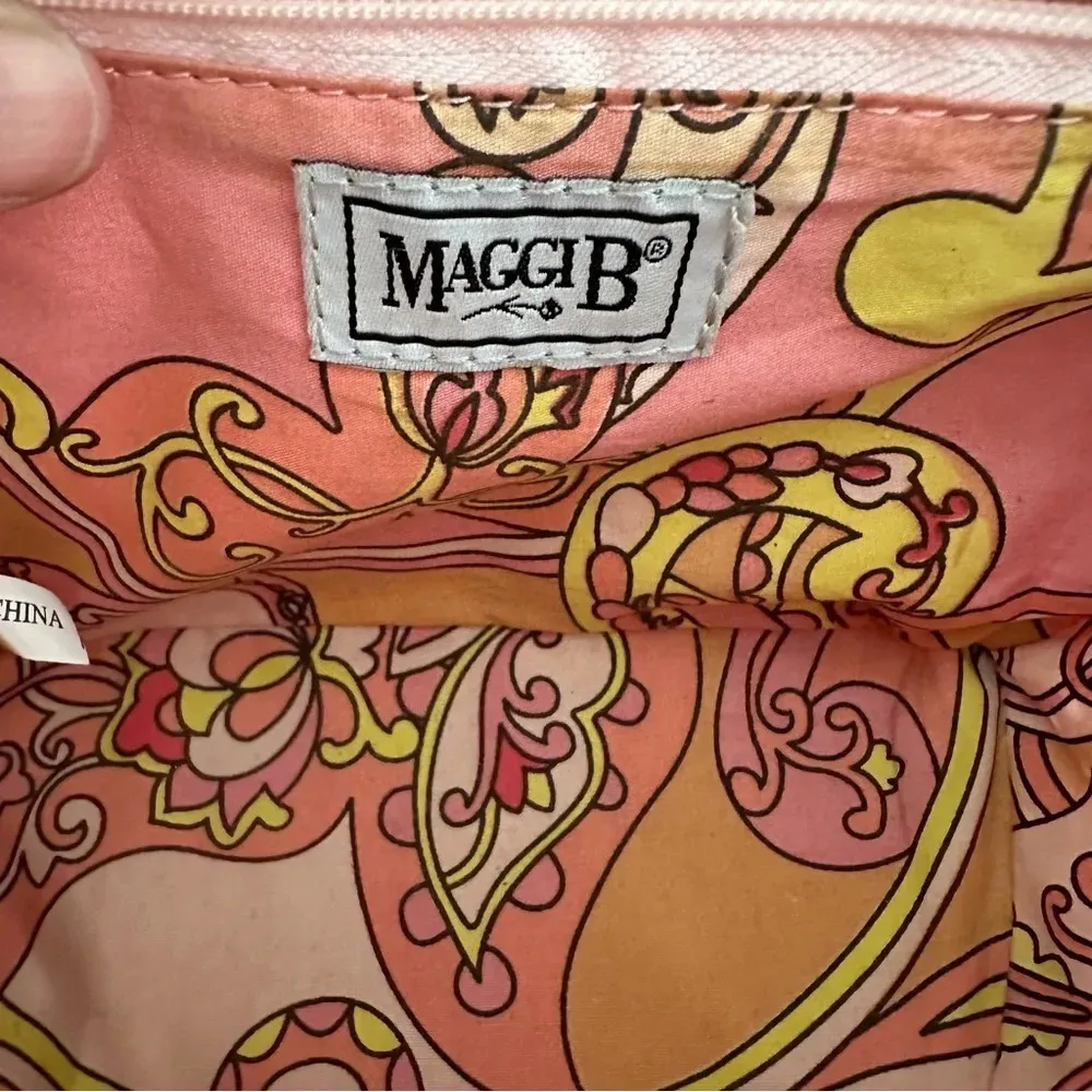 Maggi B Shoulder Bag Wicker Purse Square Bag Burnt Orange 7" L x 5" H 17" strap - Image 7