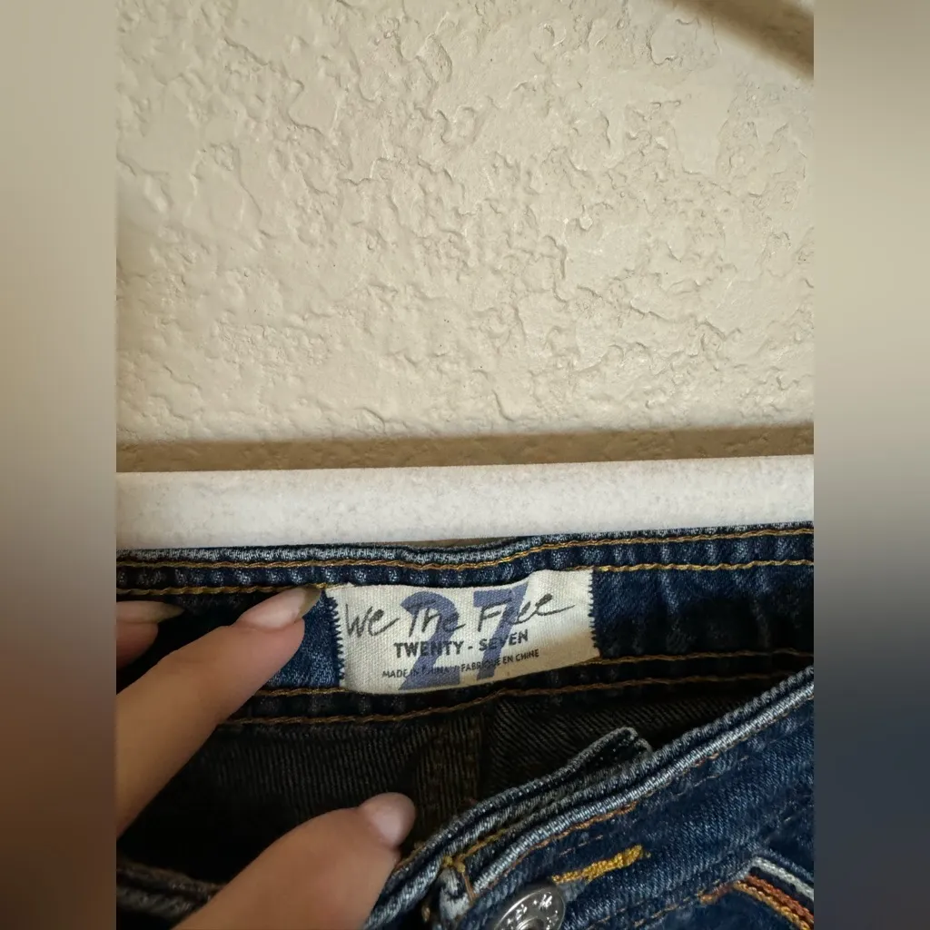 Free People Over The‎ Rainbow Flare Jeans High Waisted Blue Women's Size 27 - Image 8