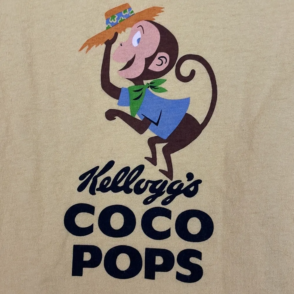 Yellow Short Sleeve Crew Neck Graphic Tee Kellogg’s Coco Pops Size Small - Image 5