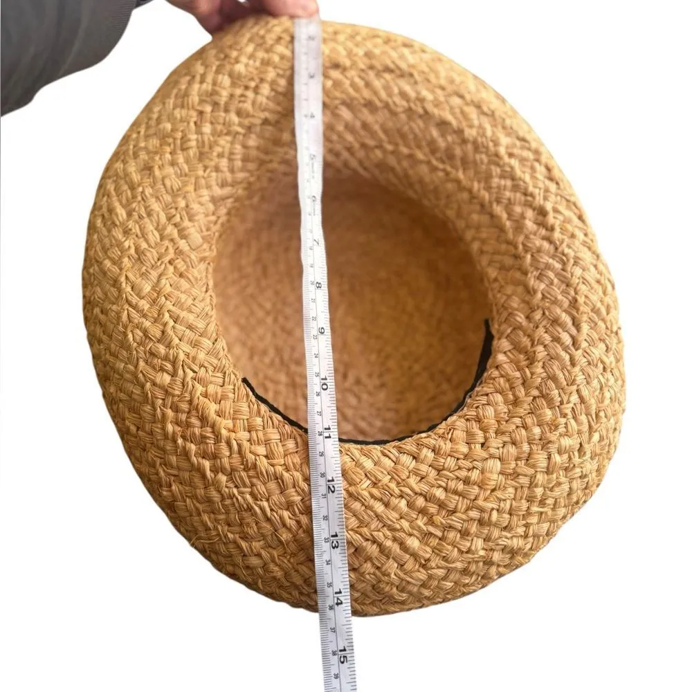 Helen Kaminski Classic 5 Raffia Sun Hat Natural Black Tan - Image 6