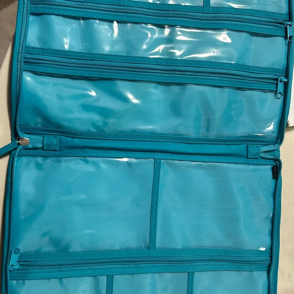 Stella & Dot Teal Geometric Pouch/Jewelry case Nice & Clean! - Image 5