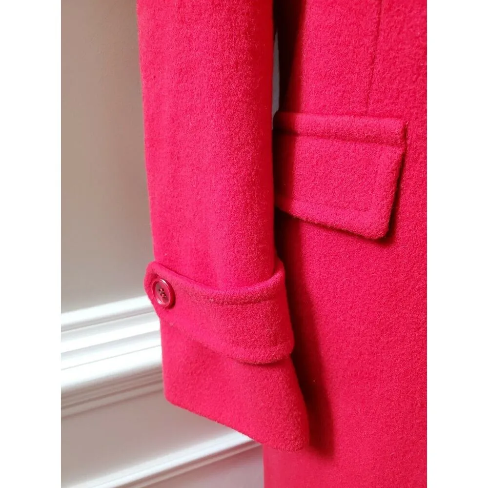 Vintage Central Park Women's Solid Red Long Sleeve Double Breasted Buttons Coat Size L - Image 4