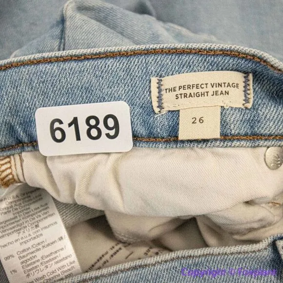 NEW Madewell The Perfect Vintage Straight Jean in Danby‎ Wash, 26 - Image 13