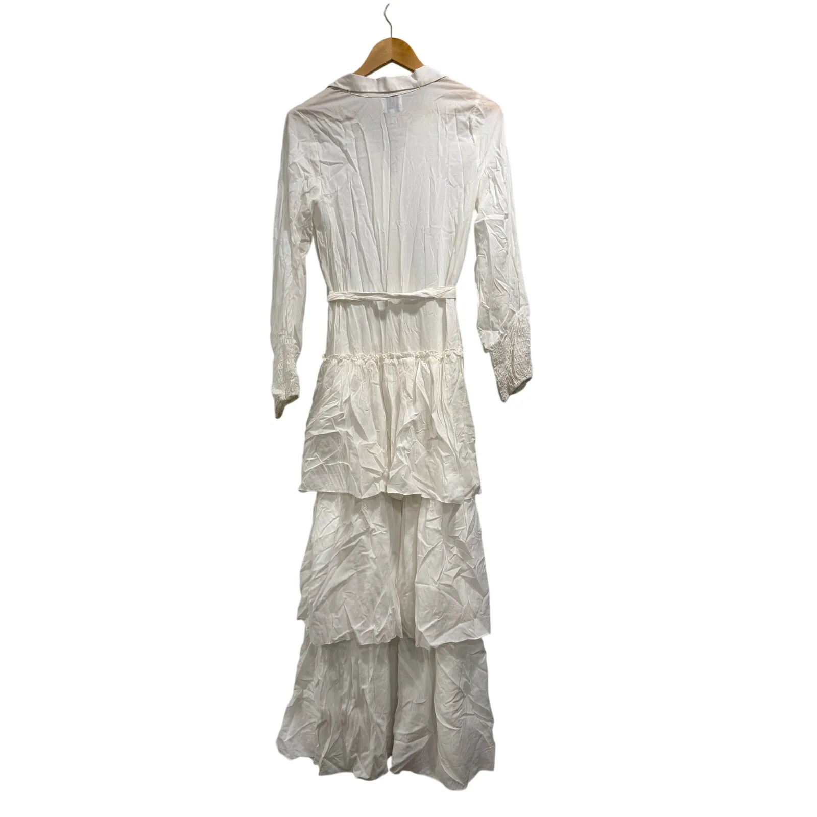 Misa Los Angeles Abigail White Button Front Boho Coastal Semi Sheer Maxi NWT XS - Image 5