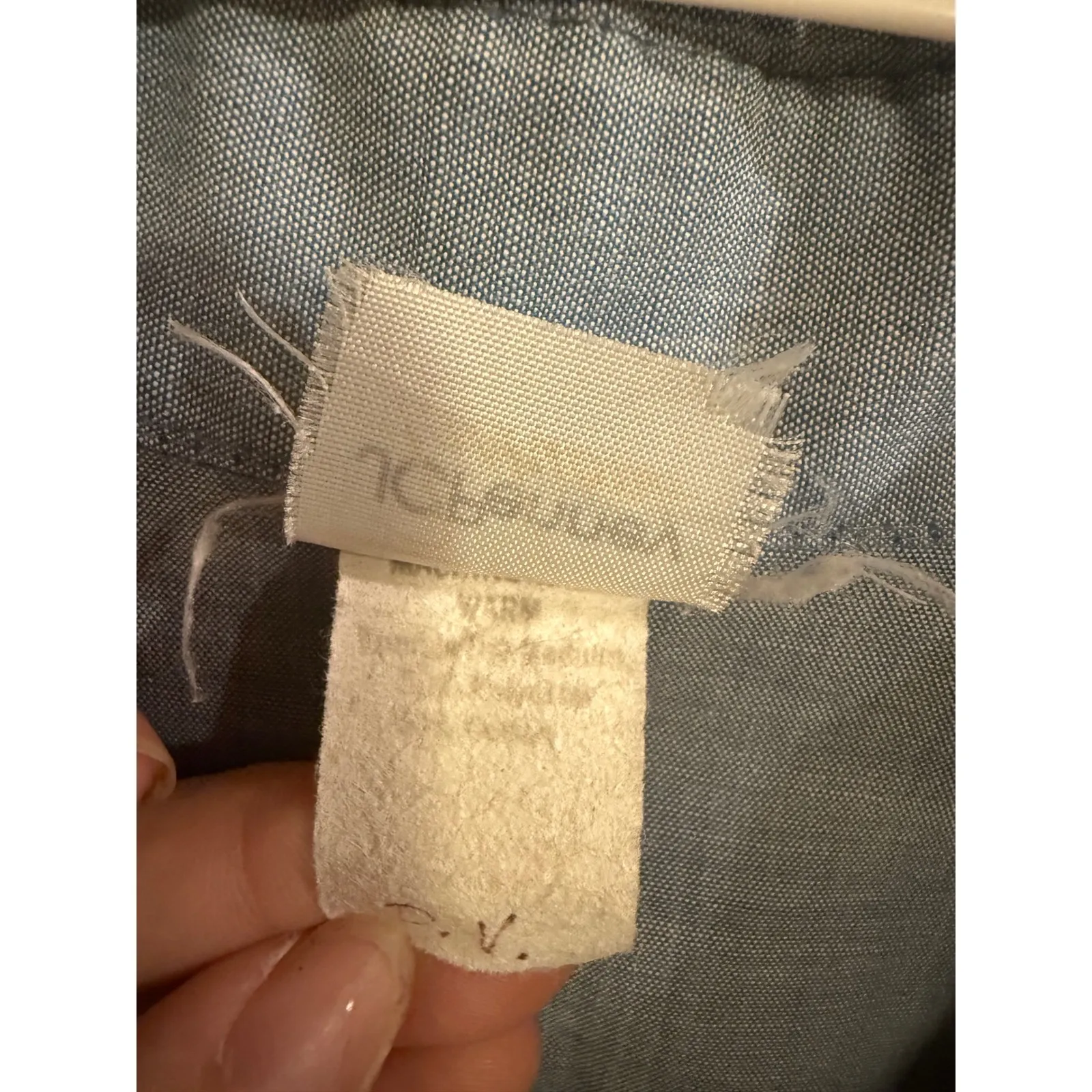 JCPenney Fashions Vintage Blue Chambray Button Up Shirt Women Size Medium - Image 6