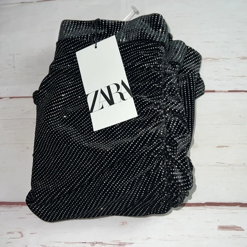 ZARA Women’s Asymmetrical Mini Skirt with Ruching Sz M - Image 15