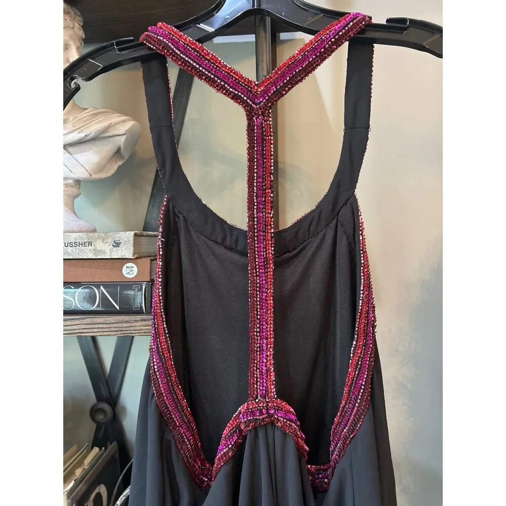 Jewel Badgley Mischka Ava Rhinestone Trapeze Dress Black Womens Size 16 - Image 9