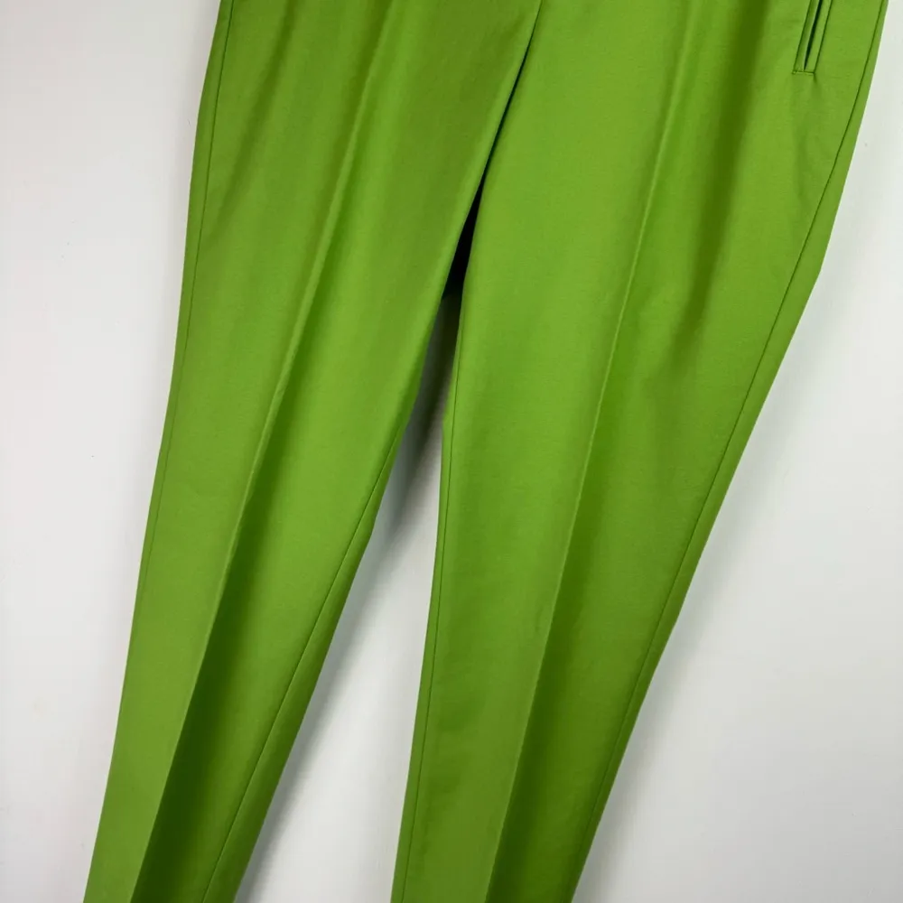 Lafayette 148 Pleat Trousers Sz 0 Green Slim Cut Tapered Dress Pants - Image 6