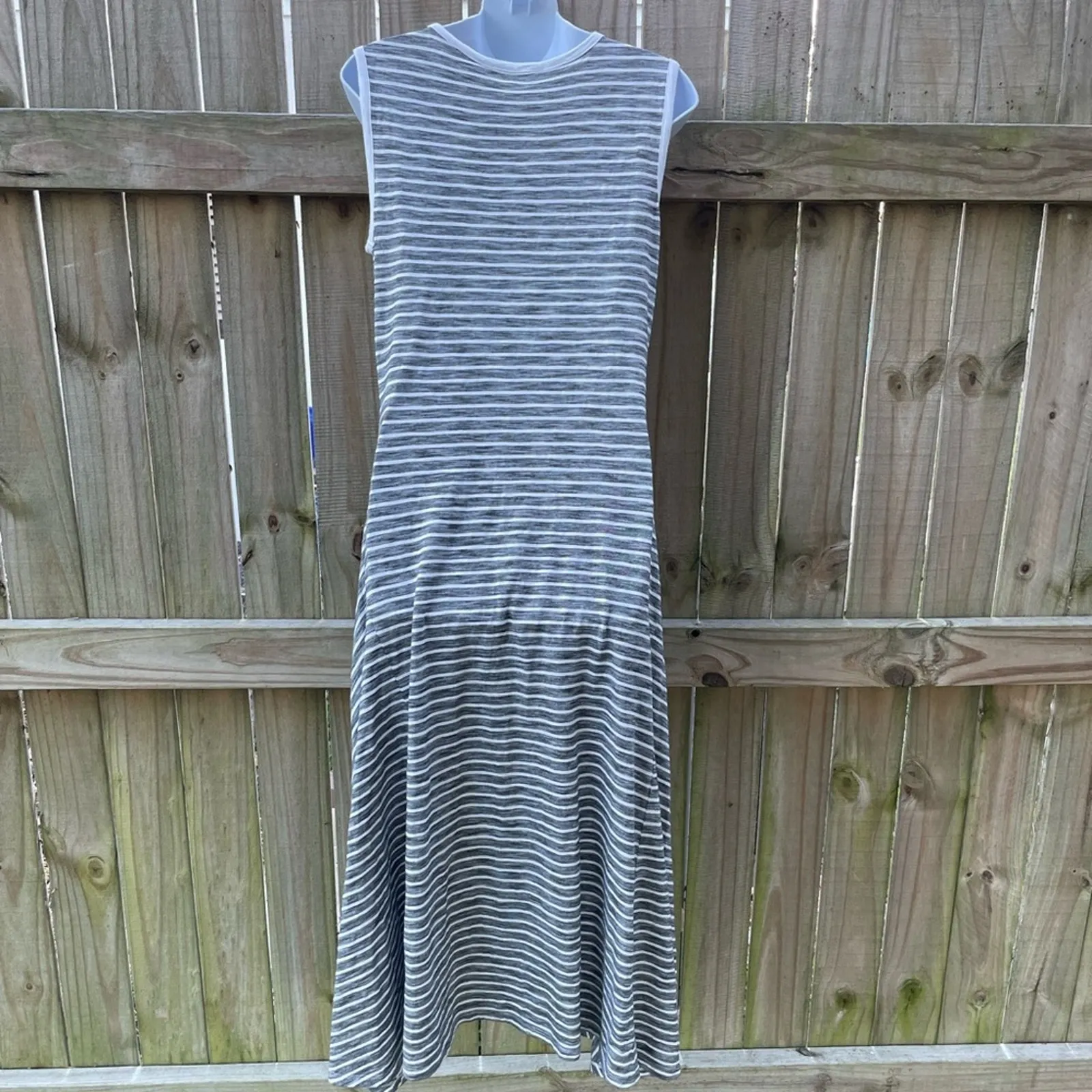 Lauren Ralph Lauren Black and White striped asymmetrical midi dress - Image 3