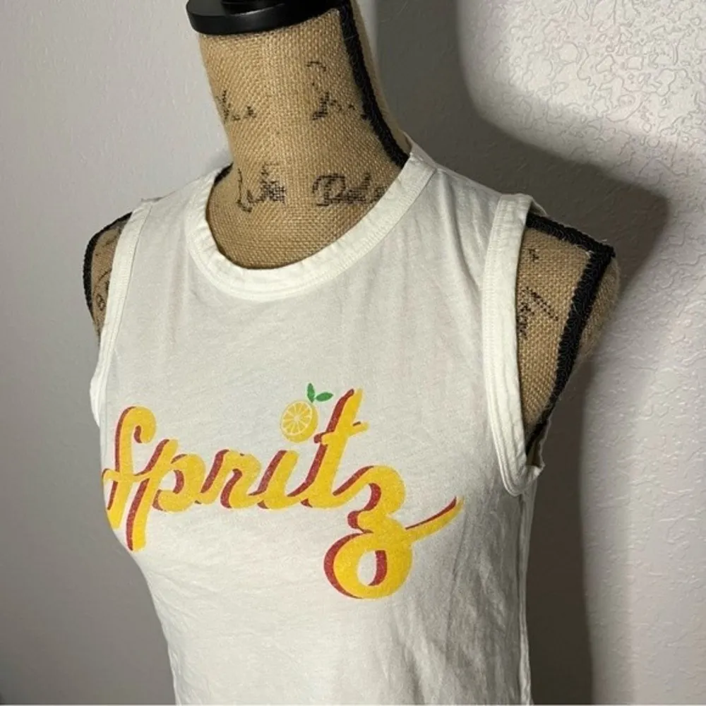 NWT Mate the Label Womens Spritz Retro White Organic Cotton Tank sz XS Bright - Image 17