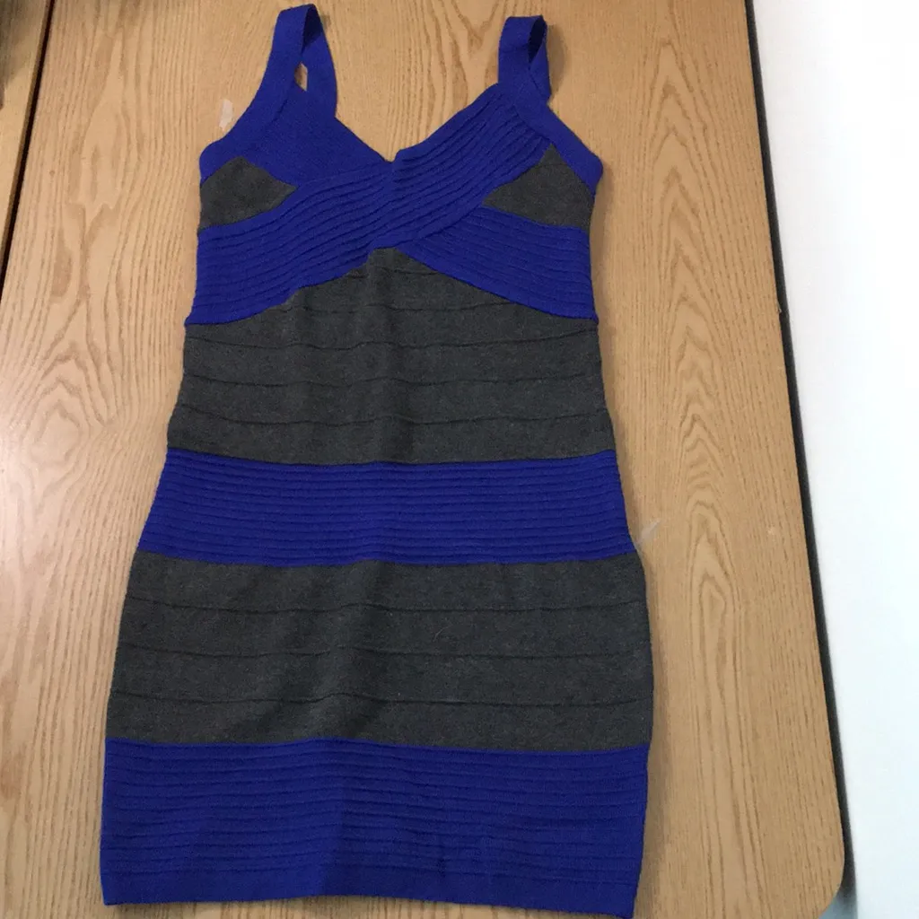 B16 Womens Verty Bandage Look Bodycon Stretchy Mini Dress Size Small - Image 2