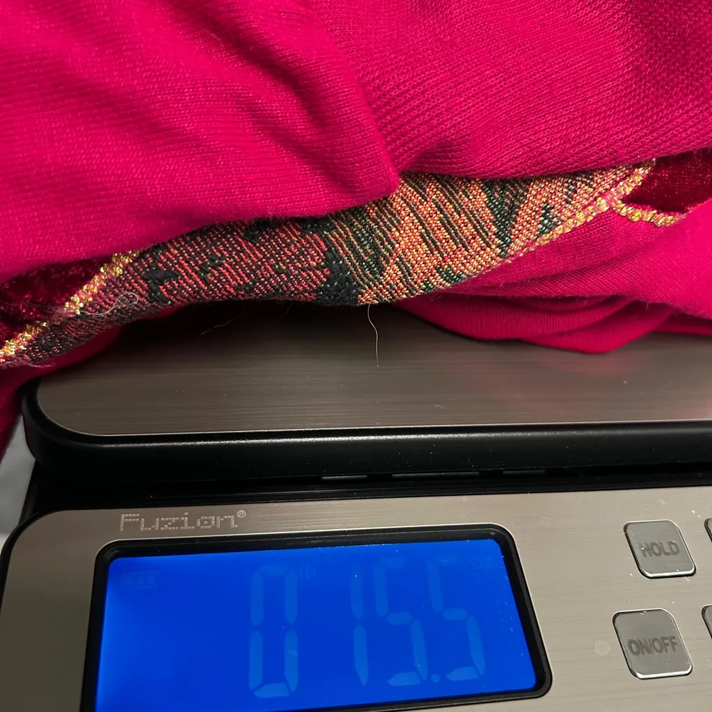 Vintage 80’s Fuchsia Cowl Neck Sweater with Velvet Accents and shoulder pads Pink Size XL - Image 7