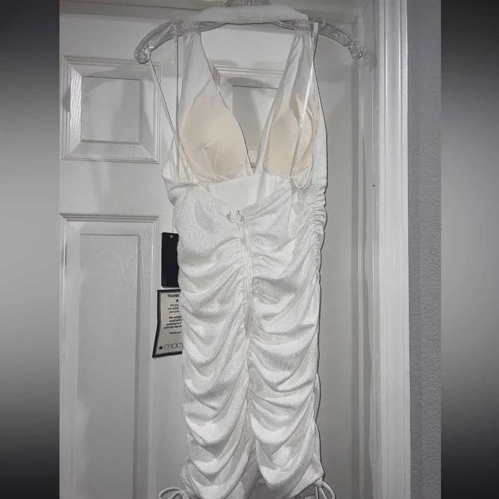 Macys city studio white sparkly body con dress - Image 4