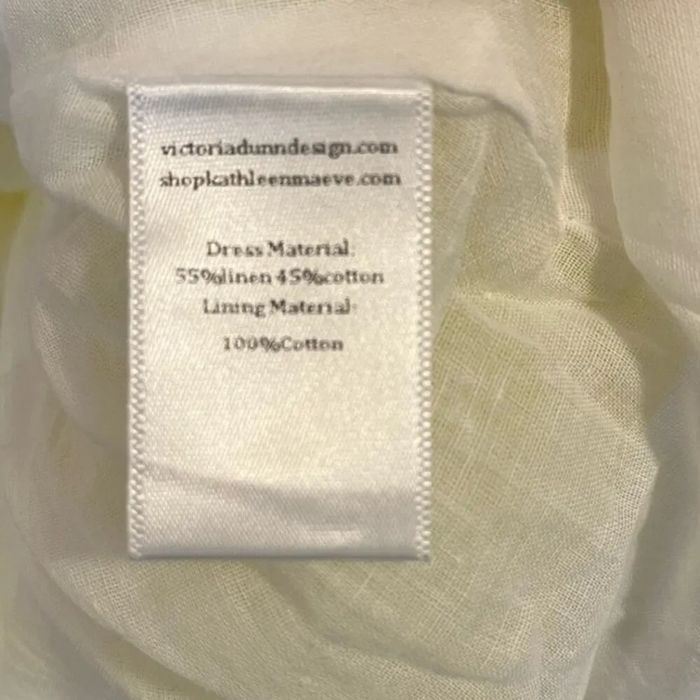 NWT Kathleen Maeve X Victoria Dunn Women Sundress Smocked Top Beachy Lemons sz L Yellow Size L - Image 8