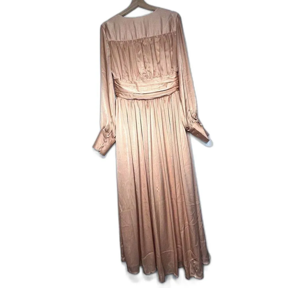 Maxi dress modern ball women gowns gold casual romantic chic flowy Moft L. Size L - Image 9
