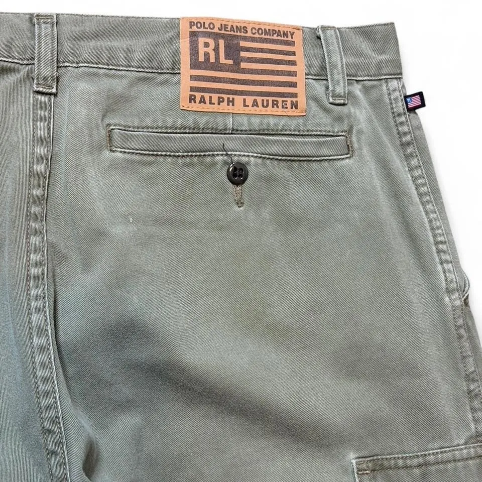 Vintage Polo Ralph Lauren Green Cargo Pants - Image 3