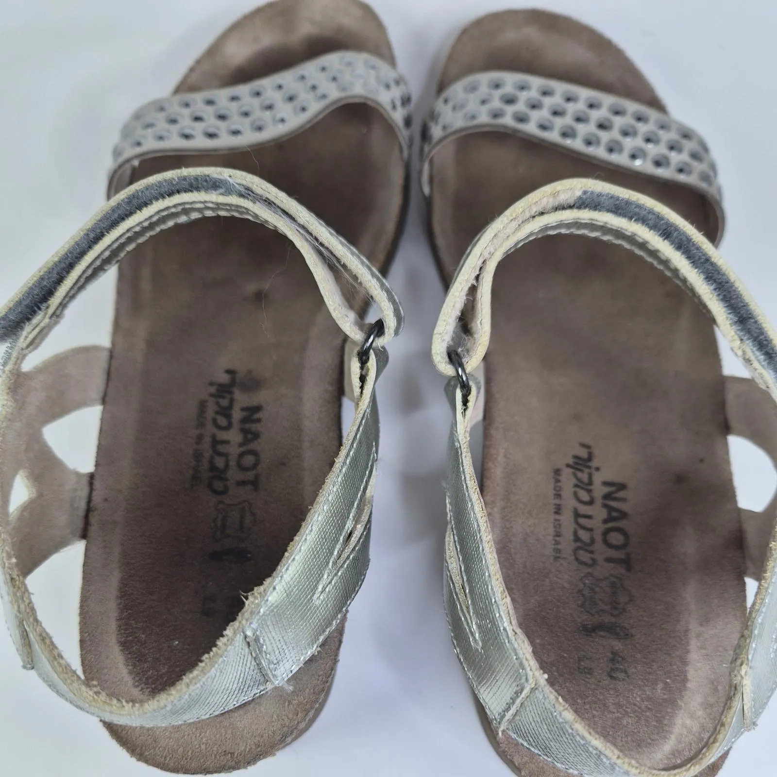 Naot Women’s Hero, Strappy Wedge Sandals, Size EUR 40, US 9 M Silver - Image 8