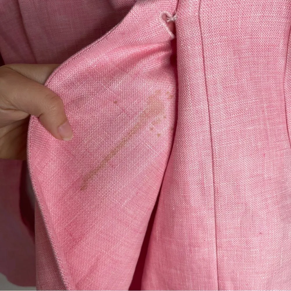 Remain Birger Christensen Pink Conch Shell Vivian‎ Linen Button Front Blazer Size XS - Image 3