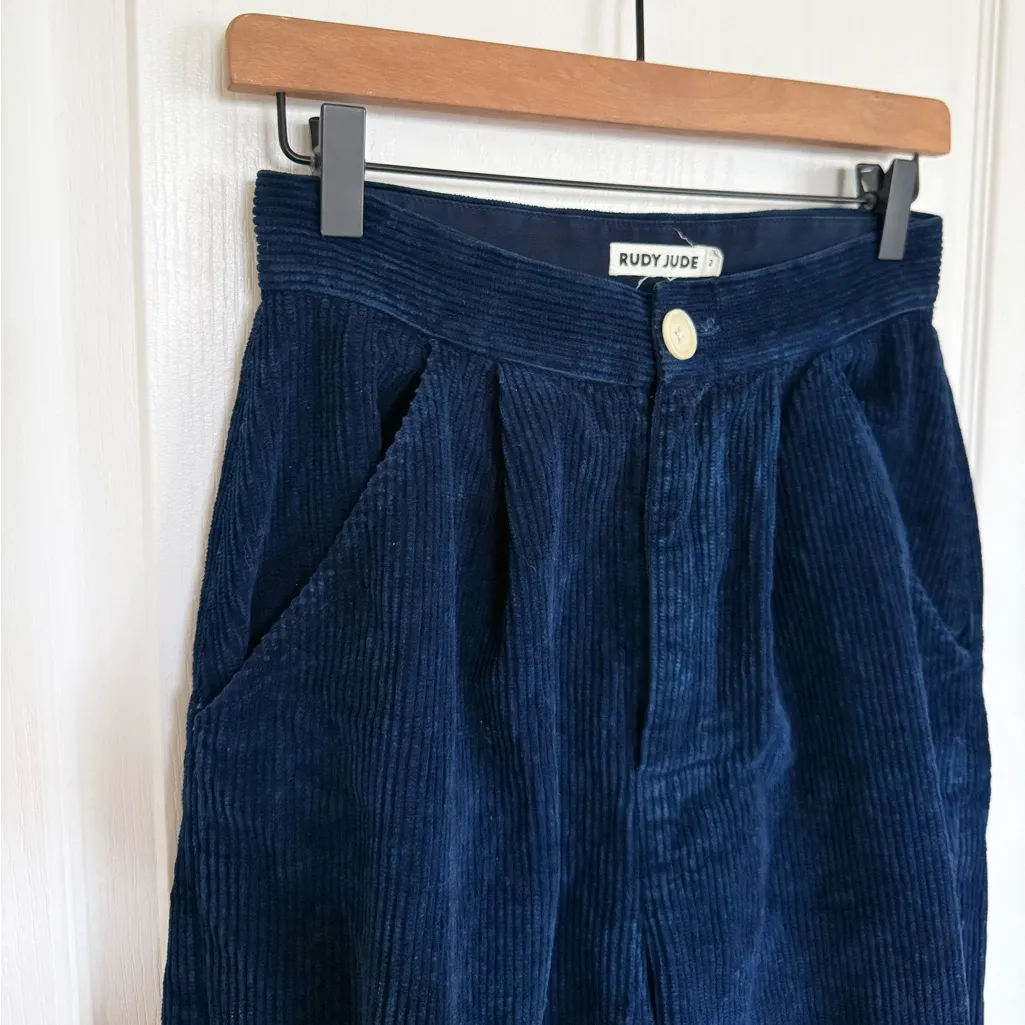Rudy Jude Sal Wide Leg Navy Blue Corduroy Trousers size 2 - Image 7