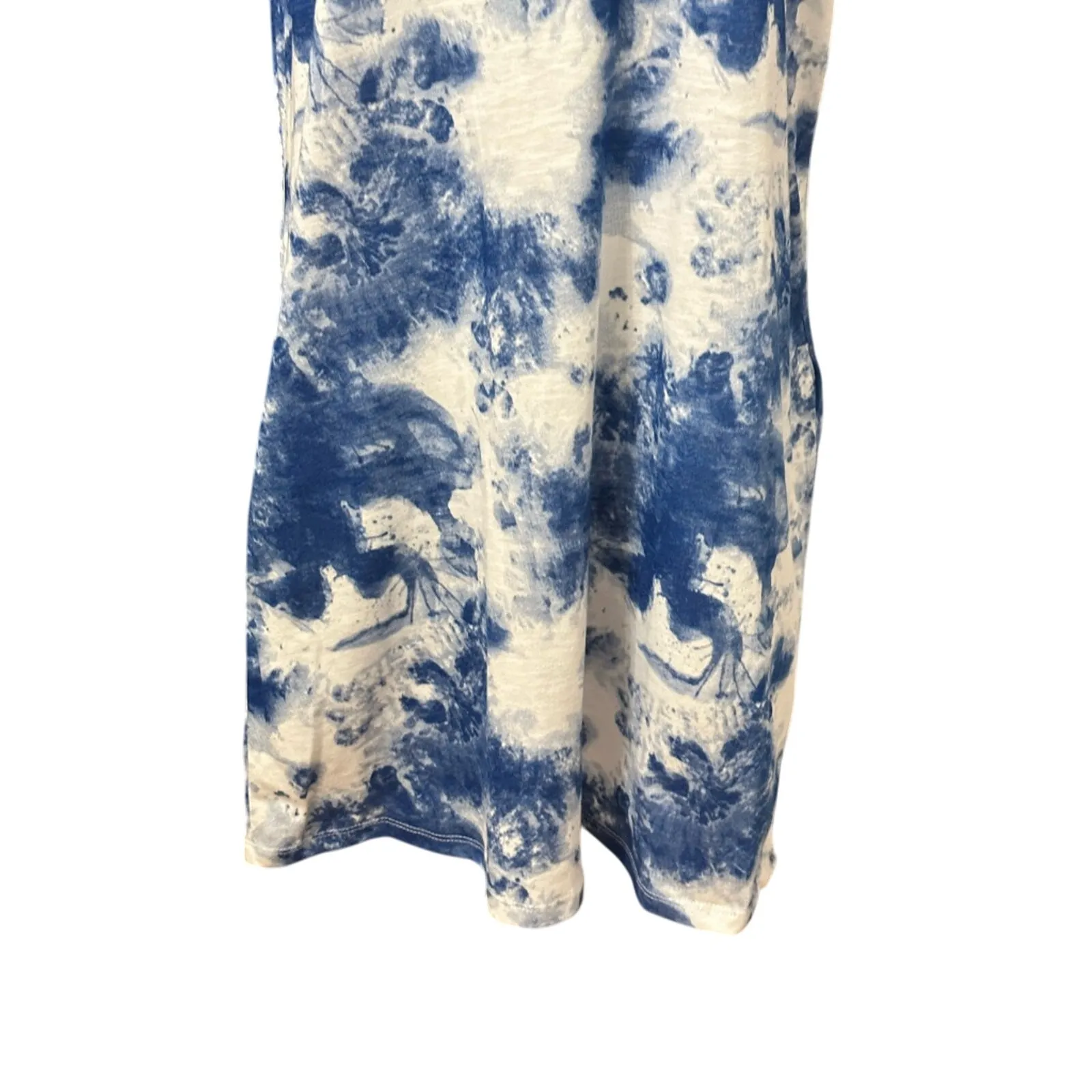 Just Be T Shirt Dress Above Knee Length Short Sleeves Tie-Dye Design White S NWT - Image 3