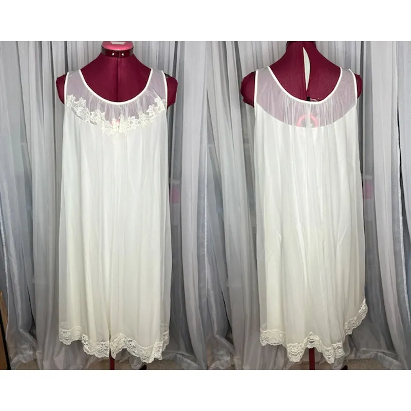 nightgown sheer robe set lace romantic - Image 2