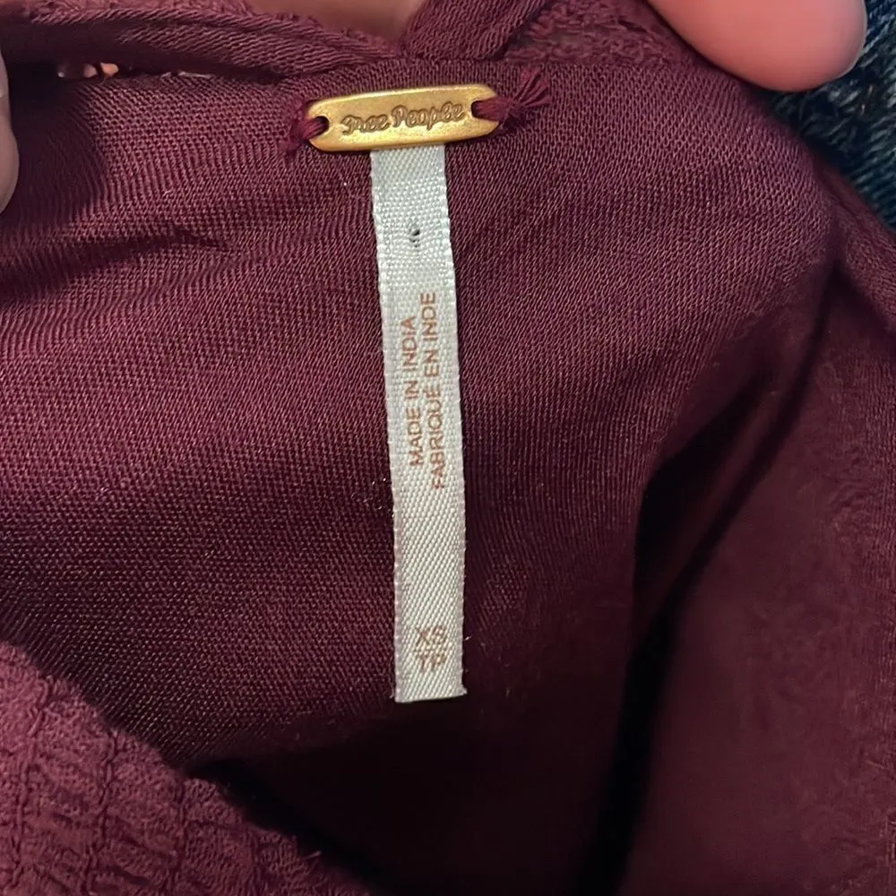 Free People Embroidered Mojave Bohemian Mini Dress in Plum - Image 10