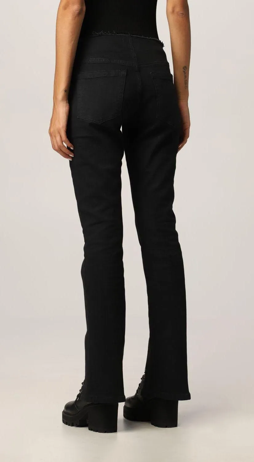 Cut Off Waist Mini Boot Slit Jeans In Black SIZE 31 nwt - Image 4