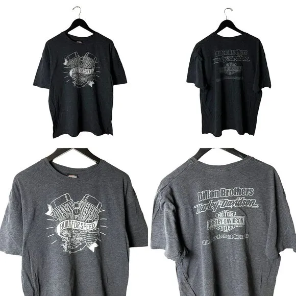 2015 Harley Davidson T Shirt Gray Extra Large XL Graphic Tee Cotton Short Sleeve - Image 2