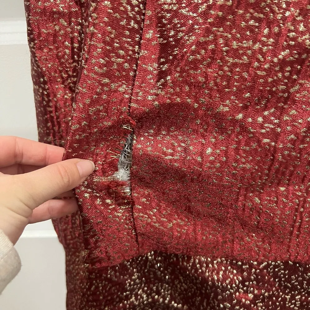 ML Monique Lhuillier Red Metallic High Low Gown Size 6 US $595 - Image 8