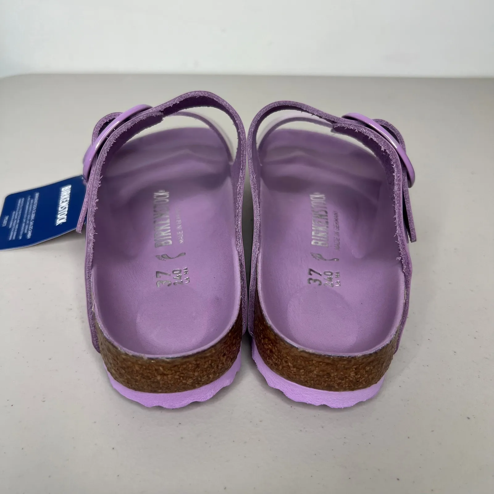 Birkenstock Purple Lavender Big Buckle Arizona High Shine Leather Sandal 37 - Image 7