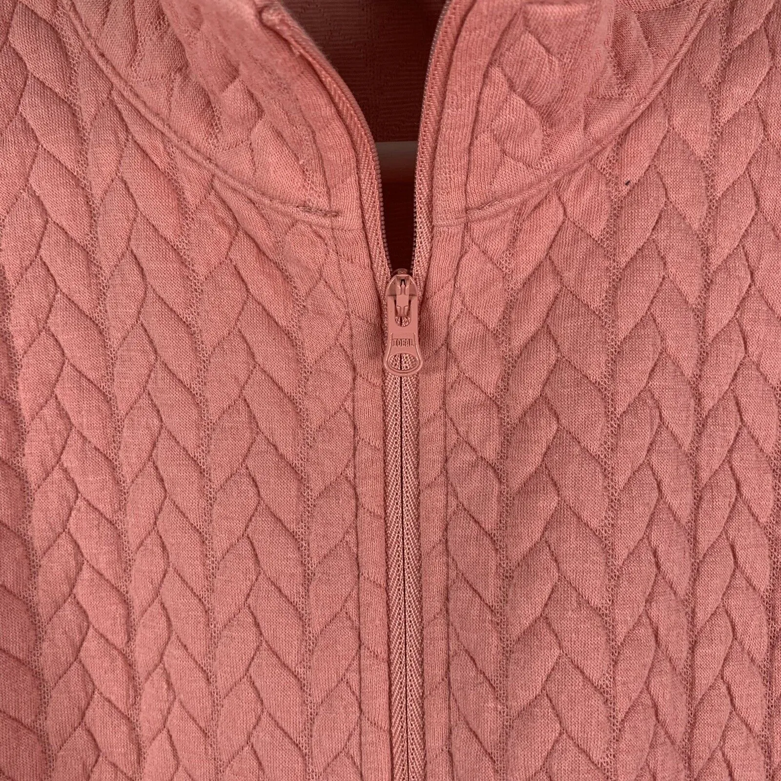 Talbots T by  Size P US XS Quilted Jacquard 1/4 Zip Mock Neck Pullover Shirt - Image 5